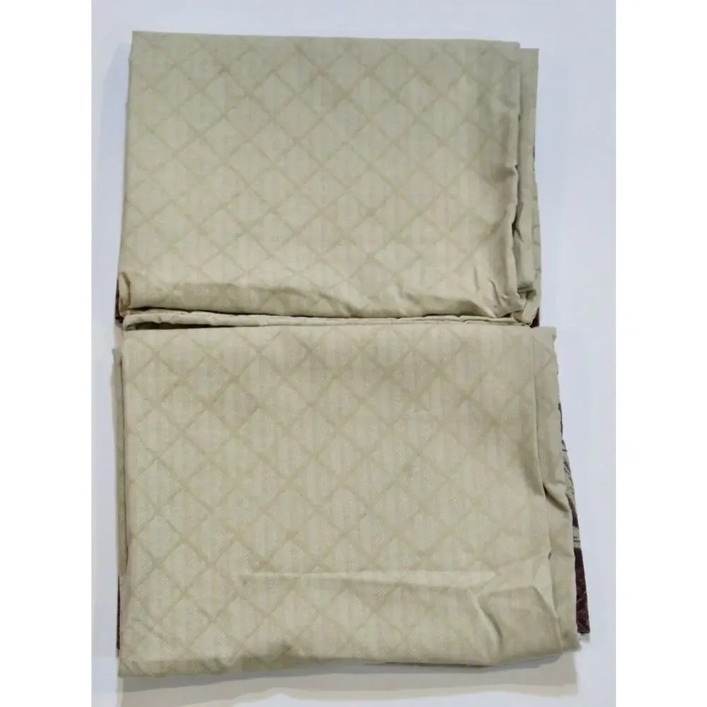 Pillowcase Pair Tan Purple Scrolls Standard Blend Westpoint Stevens Vintage